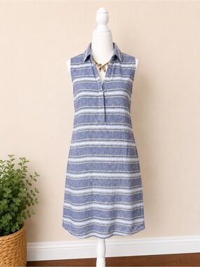 Costal beach vibe lightweight sleeveless cotton/linen blend dress